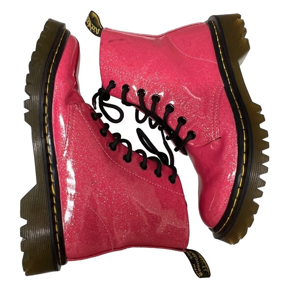 Dr. Martens Luana Hot Pink Glitter Boots Size 6 Barbie Barbiecore - Picture 3 of 11
